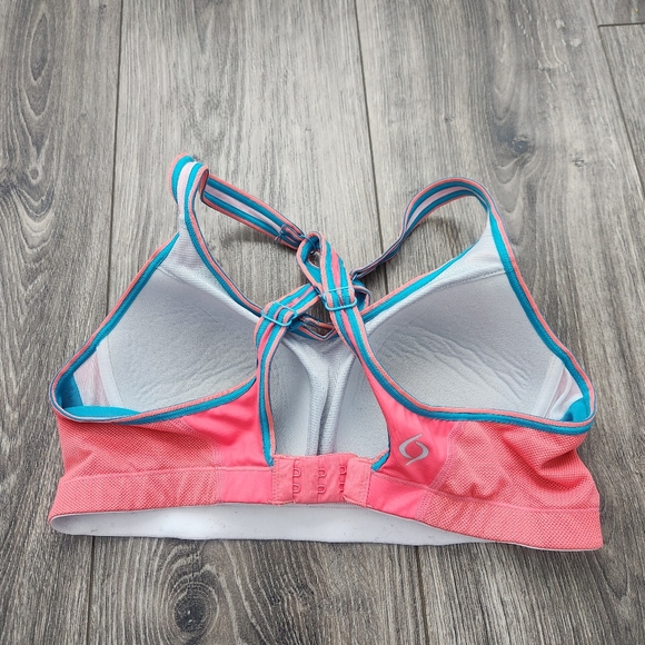 Moving Comfort Pink and Blue Sports Bra - Picture 5 of 7